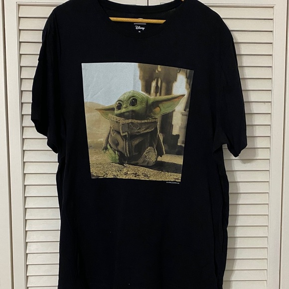 Disney Other - Disney Black Tee with Green Baby Yoda Design